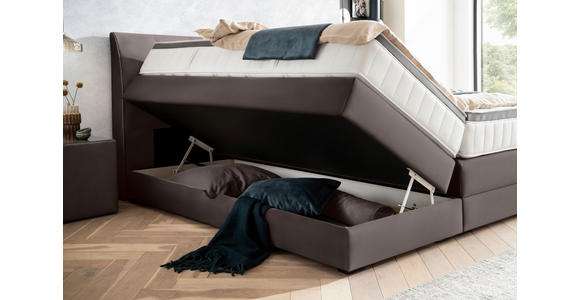 BOXSPRINGBETT 160/200 cm  in Braun  - Wengefarben/Braun, KONVENTIONELL, Holz/Textil (160/200cm) - Novel