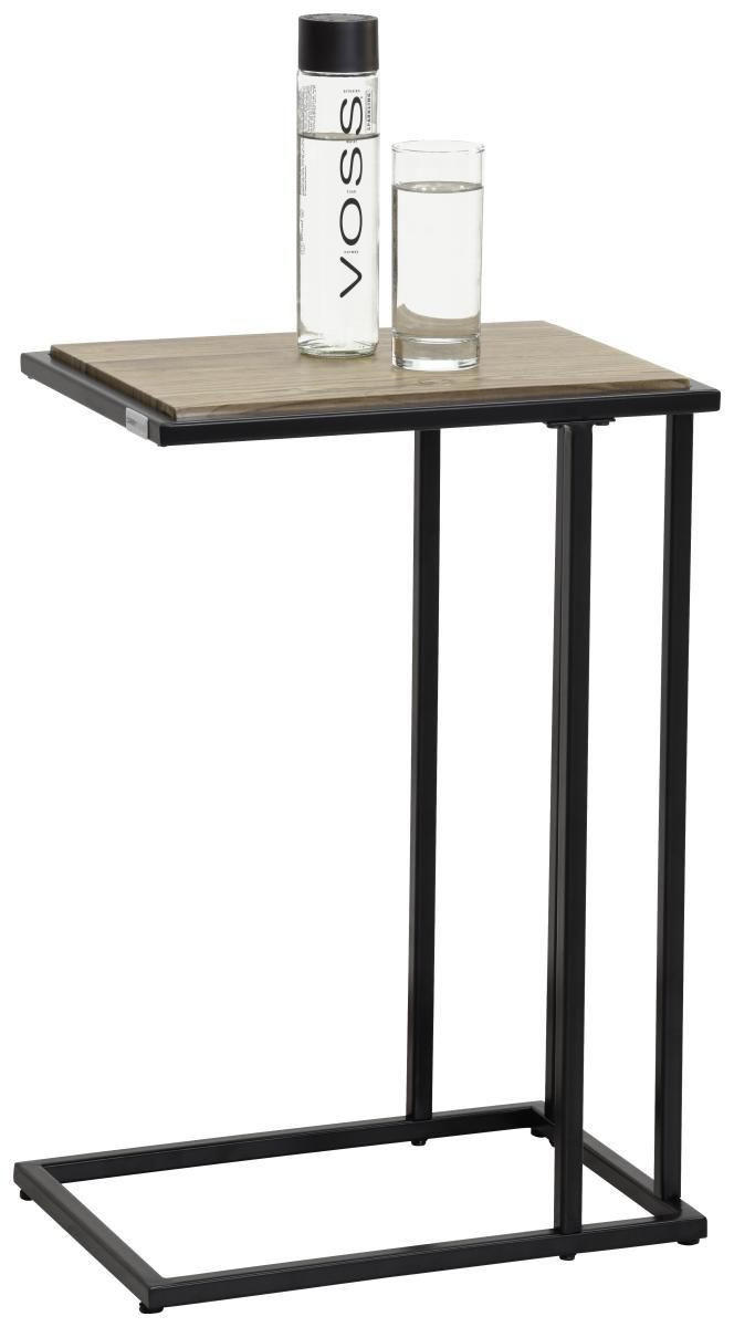 BEISTELLTISCH 40/30/60 cm Schwarz, Eichefarben rechteckig  - Eichefarben/Schwarz, Design, Holzwerkstoff/Metall (40/30/60cm) - home24