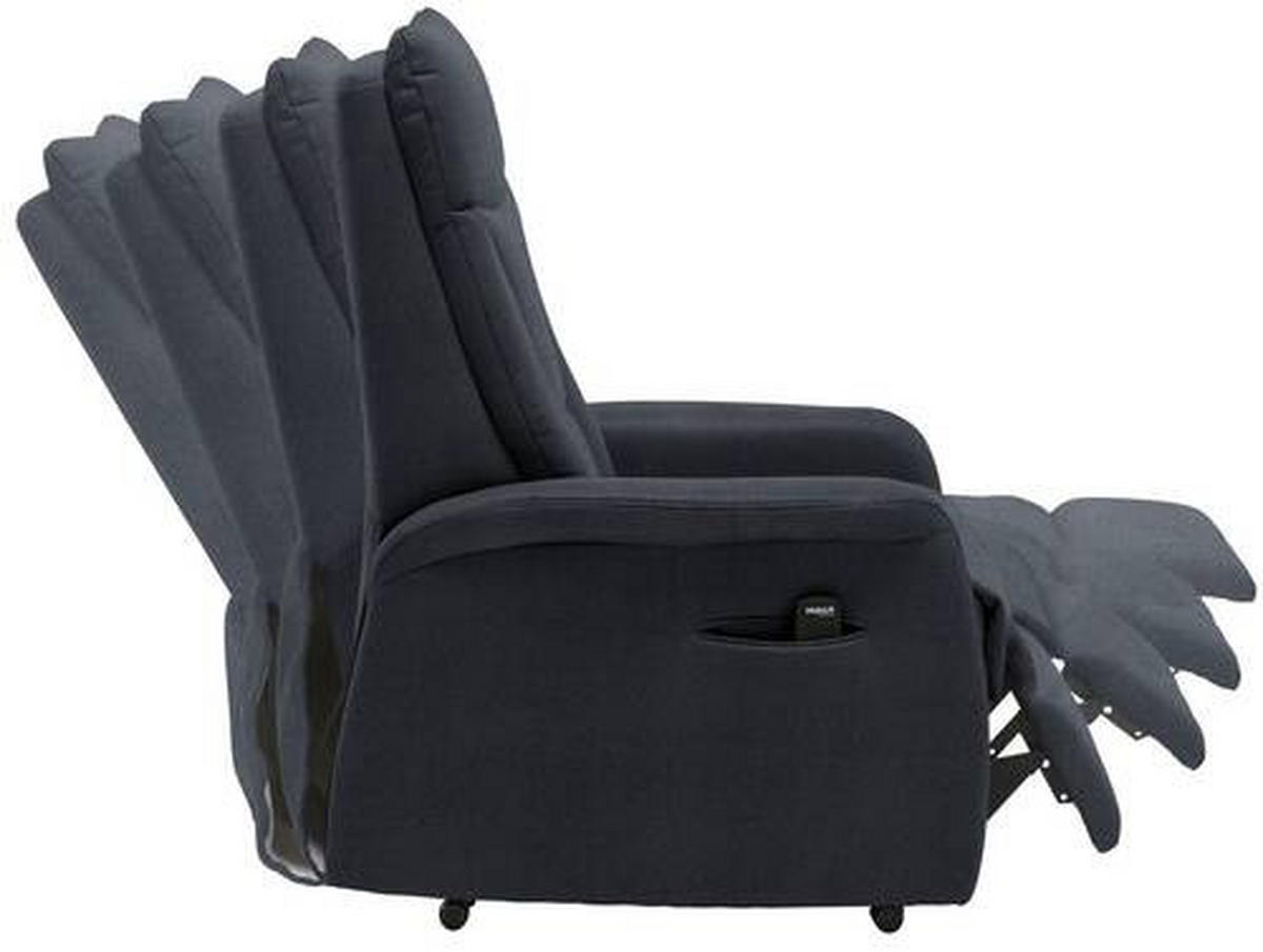 FERNSEHSESSEL in Mikrofaser Dunkelblau  - Schwarz/Dunkelblau, Konventionell, Textil (78/108/90cm) - Valdera