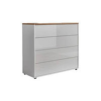 KOMMODE Mailand Typ 3  in 79/73/33 cm  - Eichefarben/Weiß Hochglanz, MODERN, Holzwerkstoff/Kunststoff (79/73/33cm) - MID.YOU