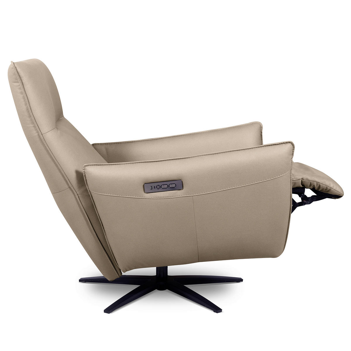RELAXSESSEL Textil Taupe  - Taupe/Schwarz, Design, Textil/Metall (77/107/88cm) - Livetastic