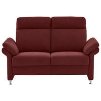2-SITZER-SOFA Flachgewebe Bordeaux  - Bordeaux/Alufarben, MODERN, Textil/Metall (156/103/89cm) - Pure Home Comfort