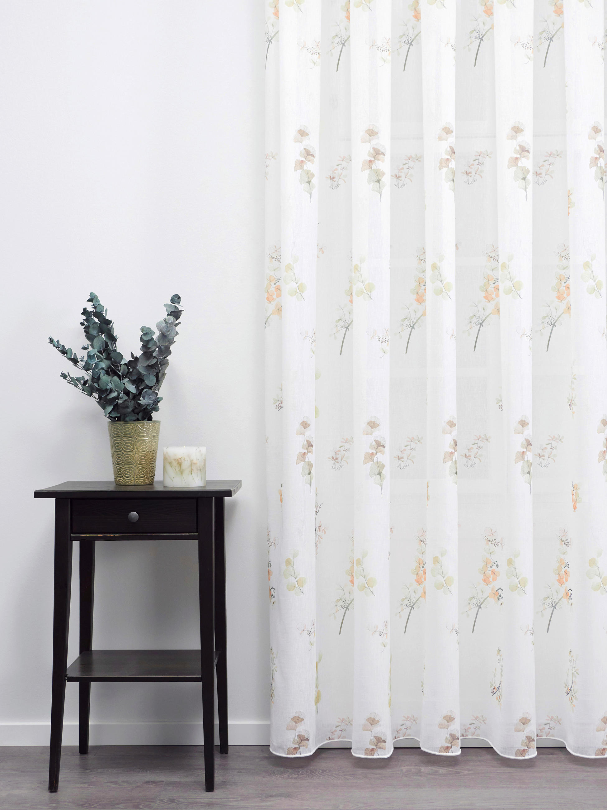 Perdea Tip Plasă  - bej/verde, Basics, textil (300cm)