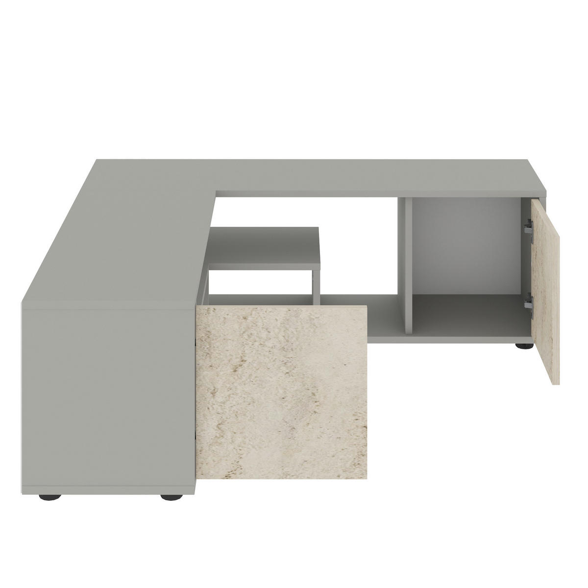 TV-BÄNK 125/40/120 cm  - beige/grå, Design, metall/trämaterial (125/40/120cm) - Livetastic