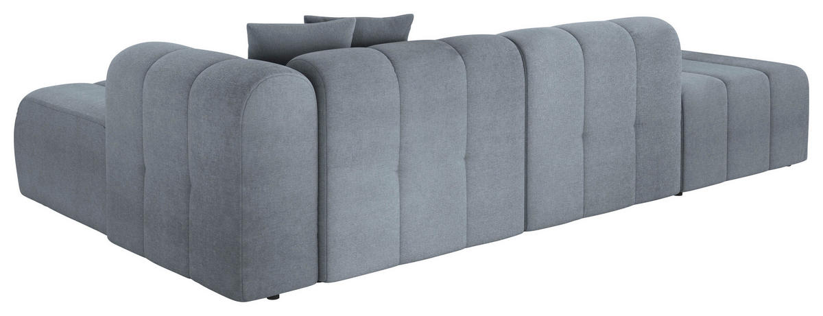 ECKSOFA Blau Webstoff Zierkissen  - Blau/Schwarz, LIFESTYLE, Kunststoff/Textil (289/178cm) - Milino