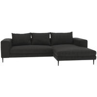 ECKSOFA in Struktur Graphitfarben  - Schwarz/Graphitfarben, Modern, Textil/Metall (275/170cm) - Trendmanufaktur