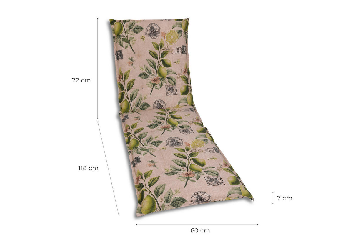 LIEGENAUFLAGE Zitronen  - Sandfarben/Gelb, Basics, Textil (60/7/190cm)