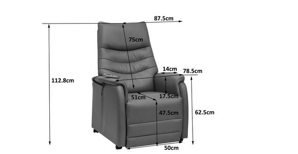 FERNSEHSESSEL  mit Relaxfunktion, Kopfteilverstellung, Aufstehhilfe, Fußteilverstellung Echtleder Lederlook Cognac  - Cognac/Schwarz, Design, Leder/Kunststoff (78.5/87,5-112,5/87,5-161cm) - Cantus