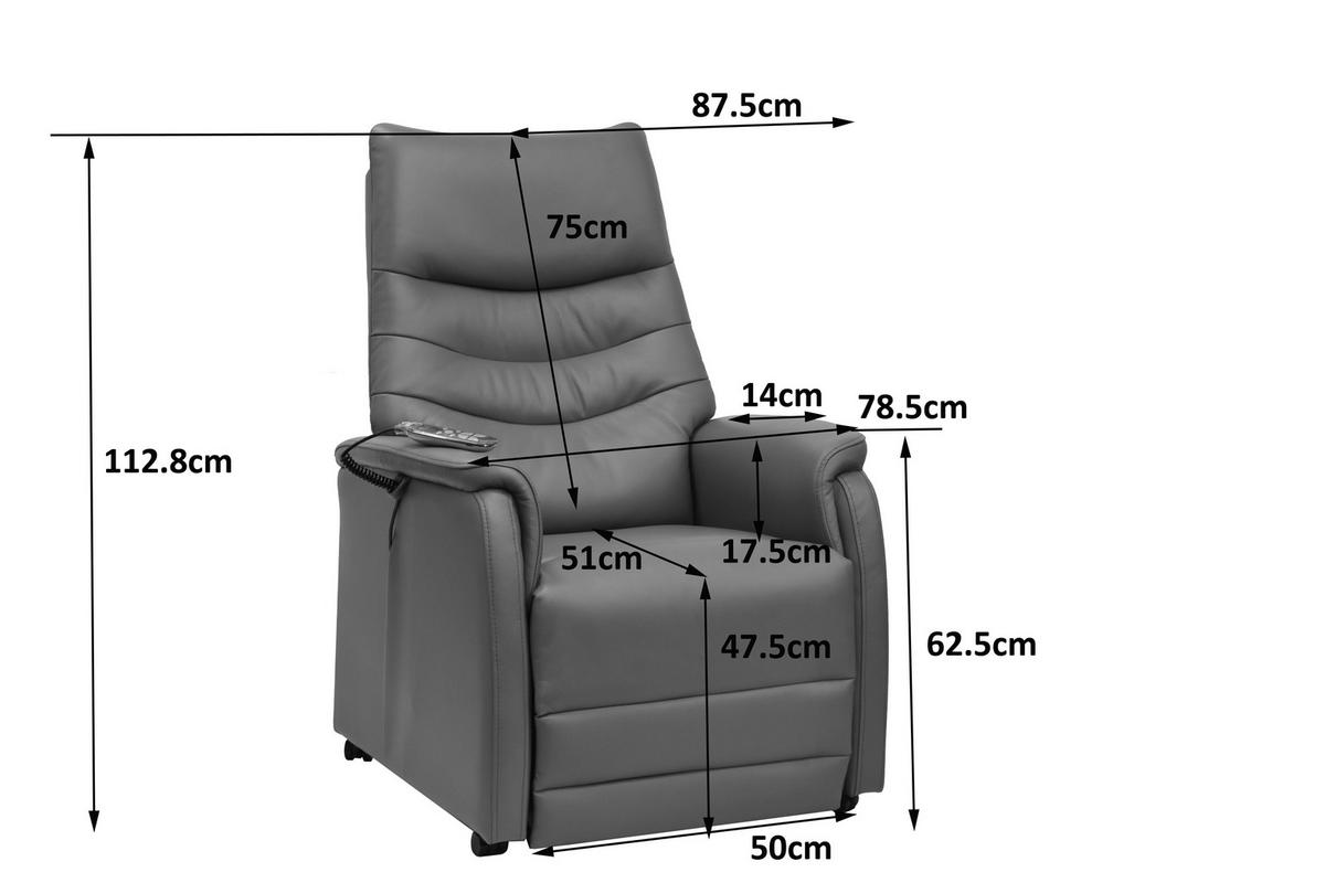 FERNSEHSESSEL  mit Relaxfunktion, Kopfteilverstellung, Aufstehhilfe, Fußteilverstellung Echtleder Lederlook Cognac  - Cognac/Schwarz, Design, Leder/Kunststoff (78.5/87,5-112,5/87,5-161cm) - Cantus