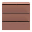 KOMMODE , 95/83/42 cm, 3 Schublade(n)  - Silberfarben/Terracotta, Trend, Holzwerkstoff/Kunststoff (95/83/42cm) - Carryhome
