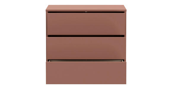 KOMMODE , 95/83/42 cm, 3 Schublade(n)  - Silberfarben/Terracotta, Trend, Holzwerkstoff/Kunststoff (95/83/42cm) - Carryhome