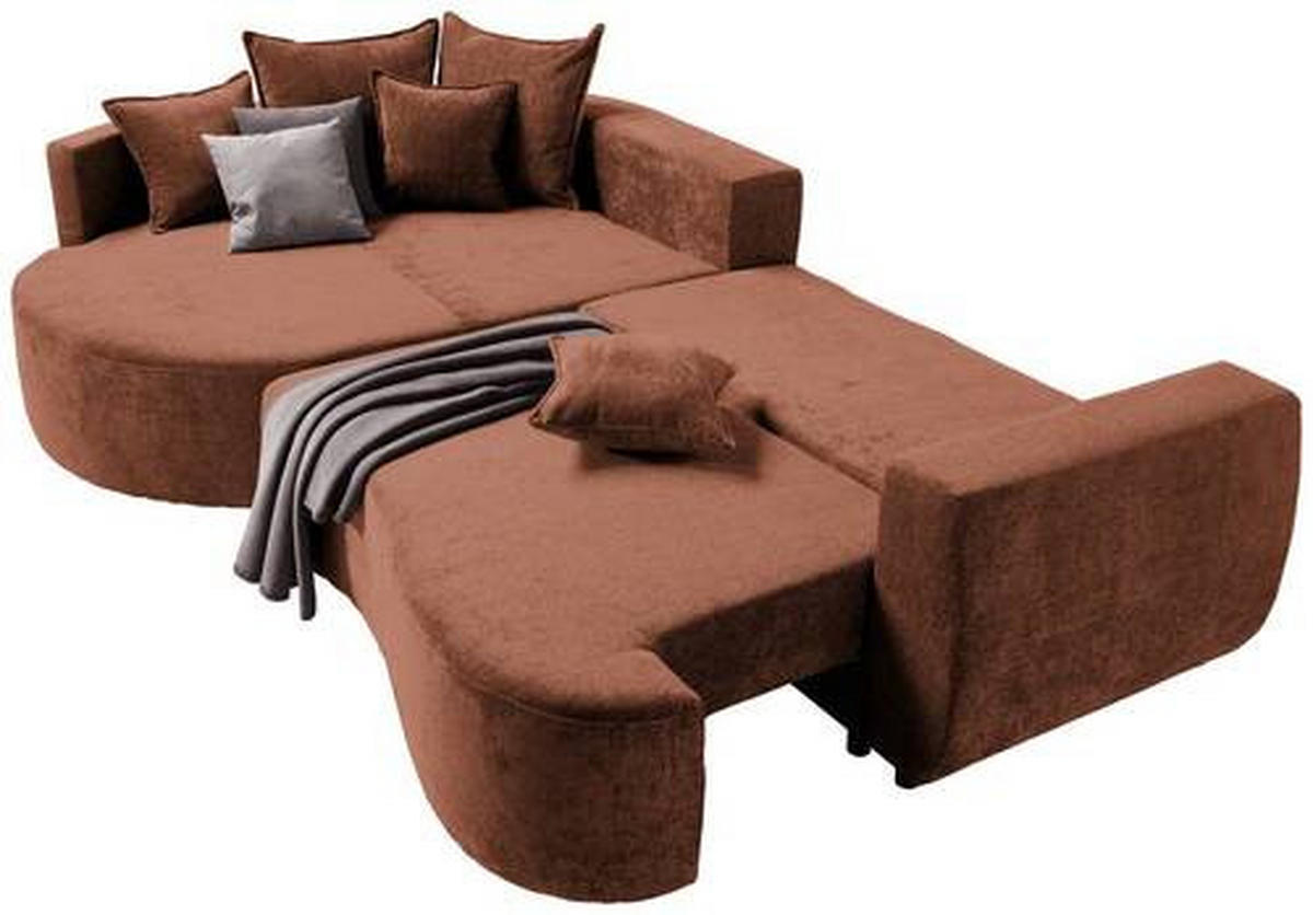 ECKSOFA in Chenille Braun  194/307 cm  - Schwarz/Braun, Design, Kunststoff/Textil (194/307cm) - Carryhome