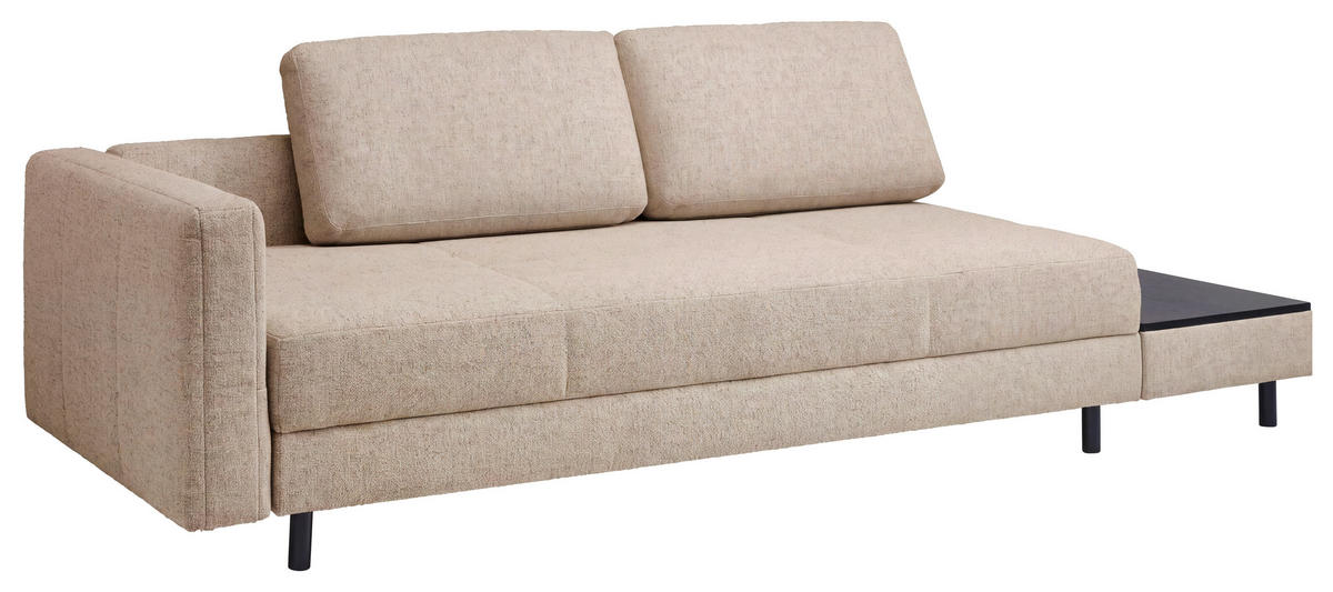 LIEGE  in Webstoff Creme  - Eiche dunkel/Creme, Design, Holz/Textil (217/92/107cm) - Joka