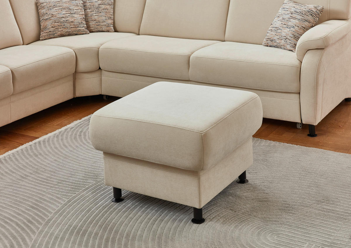 ECKSOFA in Flachgewebe Beige  - Beige/Schwarz, Konventionell, Textil/Metall (269/287cm) - Beldomo System