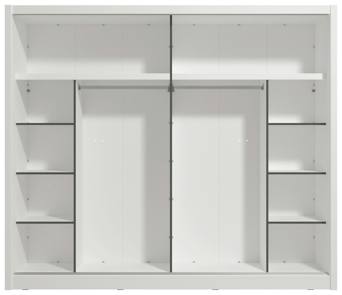 SCHIEBETÜRENSCHRANK 251/215,5/60 cm 2-türig Weiß  - Schwarz/Weiß, MODERN, Holzwerkstoff/Metall (251/215,5/60cm) - MID.YOU