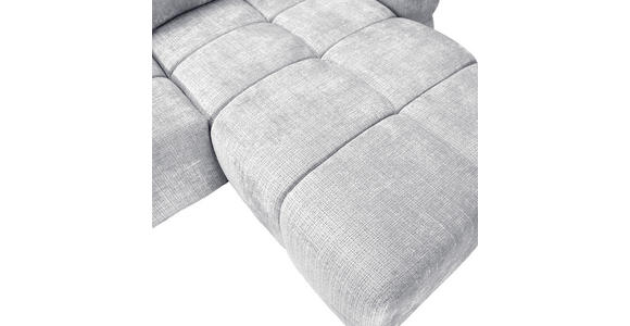 ECKSOFA Hellgrau Chenille  inkl. Zierkissen, Rückenkissen, Bettkasten, Schlaffunktion, Rücken echt, Liegefläche im Originalstoff  - Hellgrau/Schwarz, KONVENTIONELL, Kunststoff/Textil (283/180cm) - Carryhome