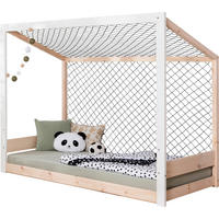 BODENBETT 90/200 cm  in Naturfarben, Weiß  - Naturfarben/Weiß, MODERN, Holz/Textil (90/200cm) - MID.YOU