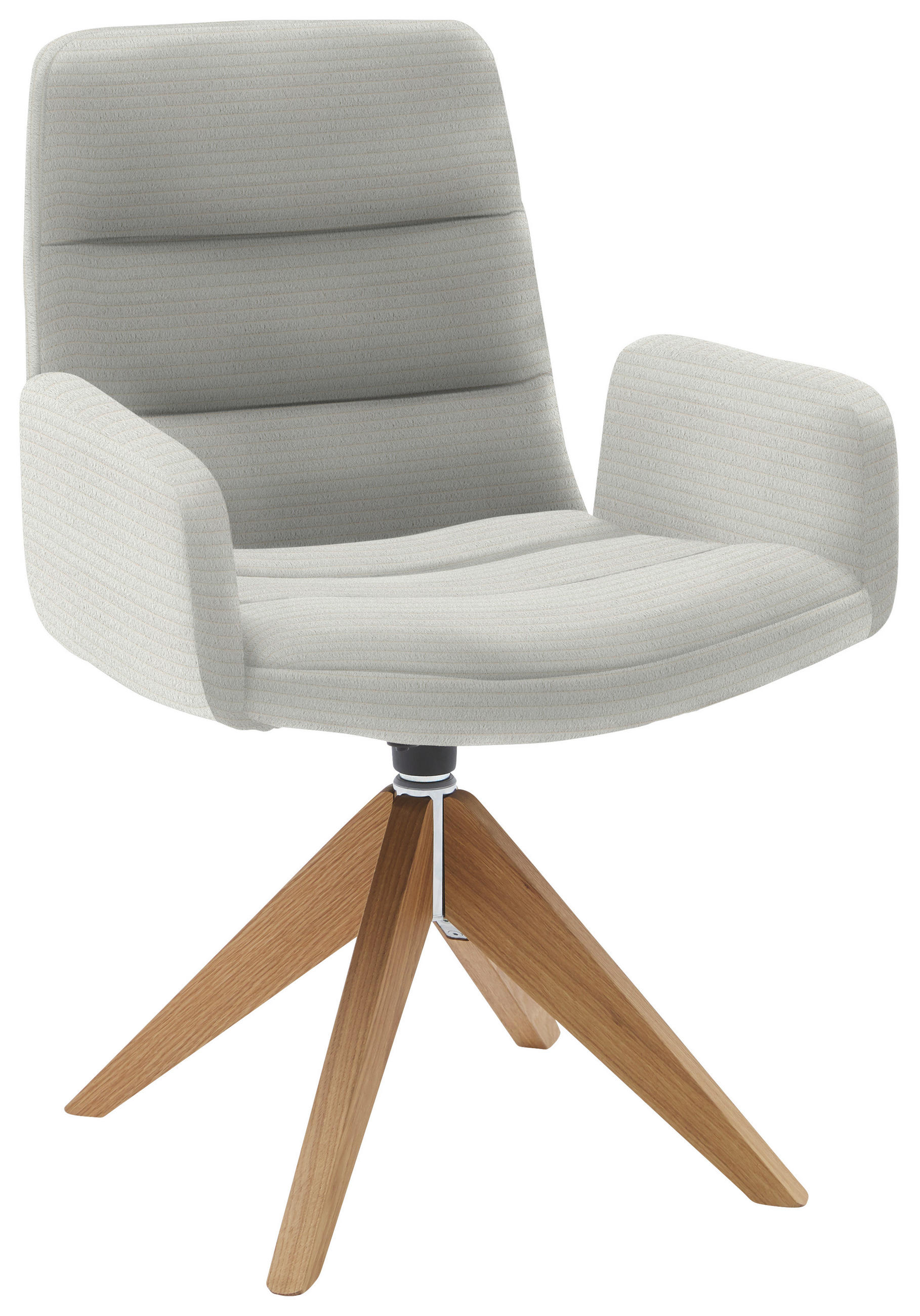 ARMLEHNSTUHL  in Cord  - Hellgrau/Naturfarben, Design, Holz/Textil (61/88/66cm) - Dieter Knoll