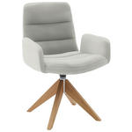 ARMLEHNSTUHL  in Cord  - Hellgrau/Naturfarben, Design, Holz/Textil (61/88/66cm) - Dieter Knoll