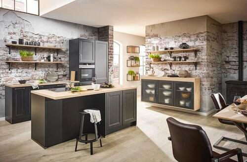 EINBAUKÜCHE   - Schwarz, LIFESTYLE, Holzwerkstoff - Dieter Knoll