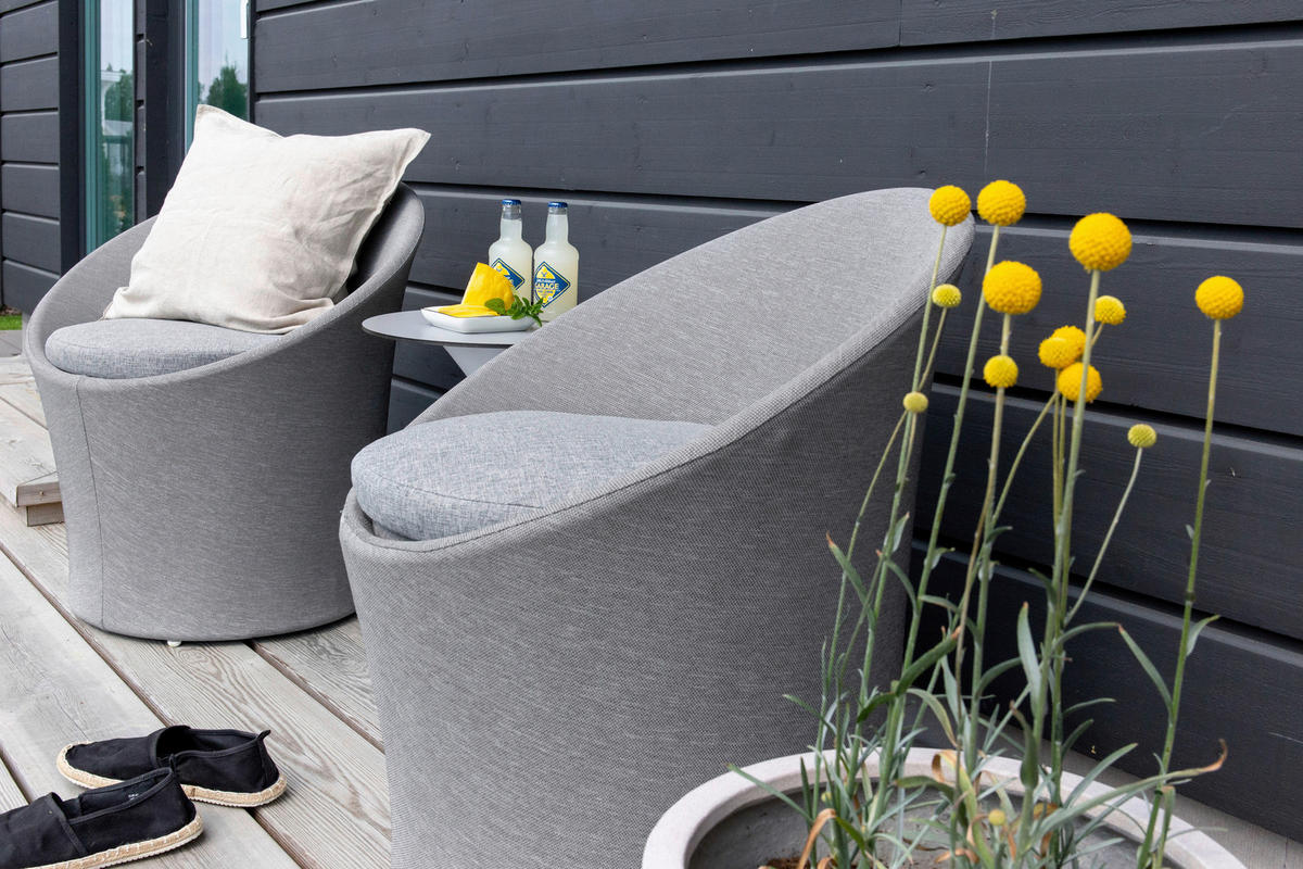 UTESET  - vit/grå, Klassisk, metall/textil - Gardenson
