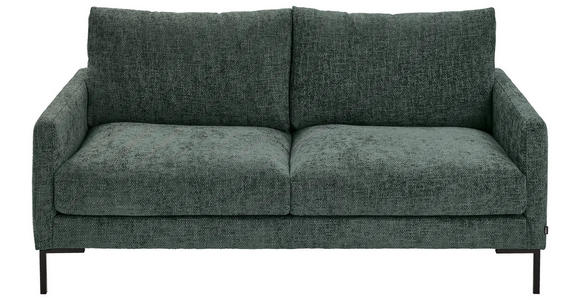 2,5-SITZER Webstoff Dunkelgrün  - Dunkelgrün/Schwarz, KONVENTIONELL, Textil/Metall (176/78/90cm) - Hom`in