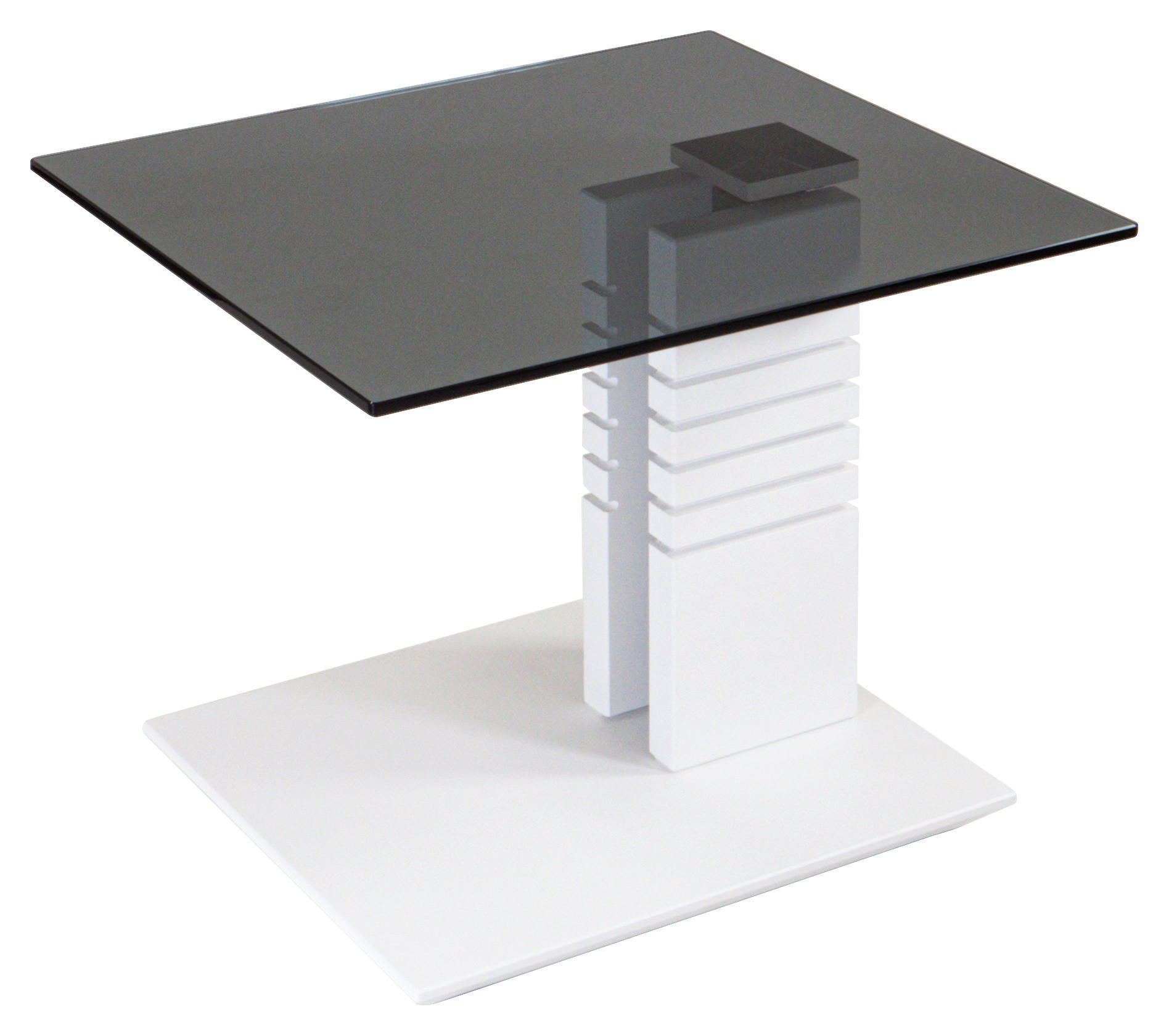 COUCHTISCH Buche massiv ESG, Parsolglas 55/47/47-65 cm rechteckig Anthrazit, Weiß  - Anthrazit/Weiß, MODERN, Glas/Holz (55/47/47-65cm)