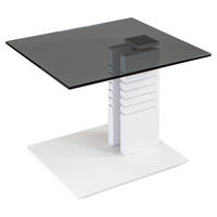 COUCHTISCH Buche massiv ESG, Parsolglas 55/47/47-65 cm rechteckig Anthrazit, Weiß  - Anthrazit/Weiß, MODERN, Glas/Holz (55/47/47-65cm)