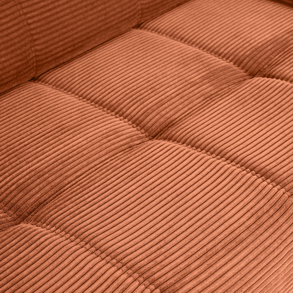 ECKSOFA Rostfarben Cord  - Rostfarben/Schwarz, KONVENTIONELL, Textil/Metall (165/295cm) - Carryhome