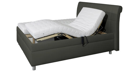 POLSTERBETT Matratze, Lattenrost, Bettkasten, motorische Verstellbarkeit Grau 180/200 cm  - Silberfarben/Weiß, KONVENTIONELL, Holz/Textil (180/200cm) - Esposa
