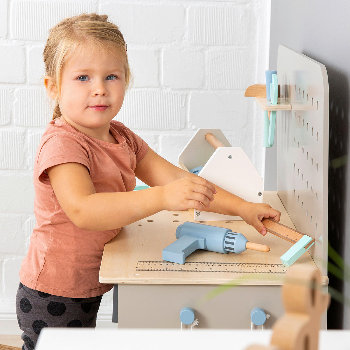 KINDERWERKBANK FAGUS  - Naturfarben/Grau, Basics, Holz/Holzwerkstoff (66/42/90cm) - MUSTERKIND