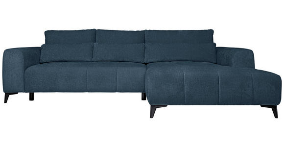 ECKSOFA  in Chenille Blau  279/222 cm  - Blau/Schwarz, KONVENTIONELL, Kunststoff/Textil (279/222cm) - Hom`in