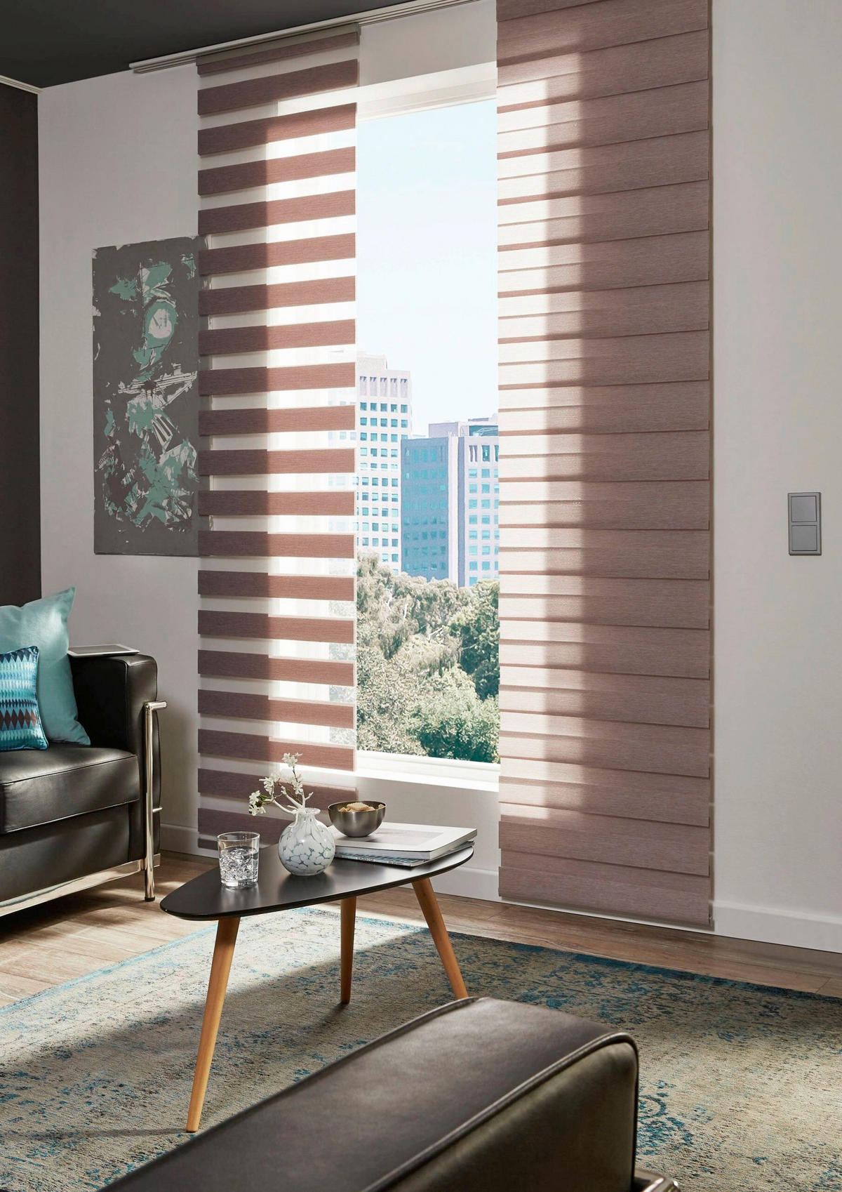 PANEL ZAVJESA svijetlo smeđa - svijetlo smeđa, Basics, tekstil (60/245cm)