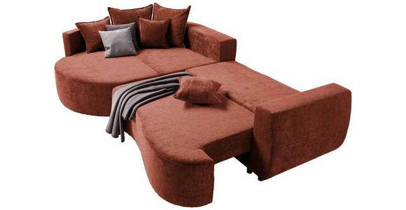 ECKSOFA in Chenille Rotbraun  - Rotbraun/Schwarz, Design, Kunststoff/Textil (194/307cm) - Carryhome