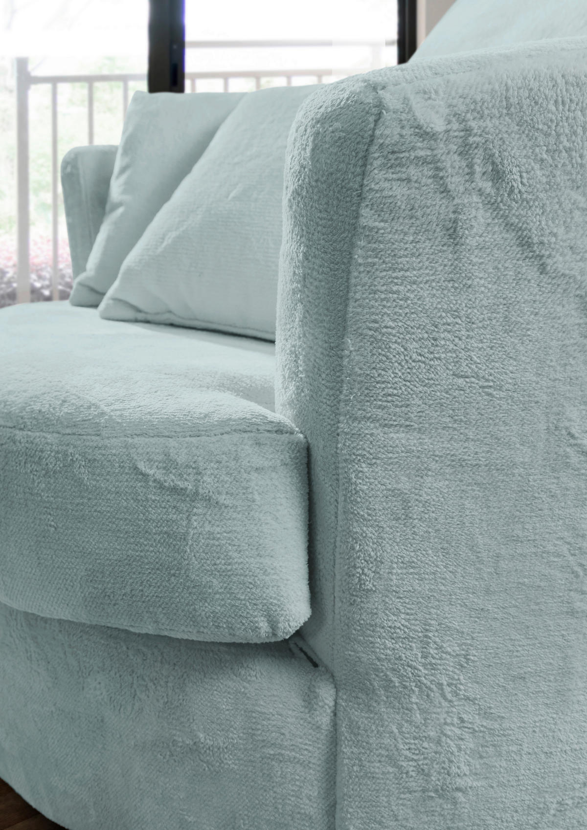 SESSEL in Plüsch Mintgrün  - Schwarz/Mintgrün, KONVENTIONELL, Textil/Metall (115/72/115cm) - Carryhome