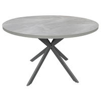ESSTISCH 120/120/75 cm Nachbildung  Metall, Holzwerkstoff rund Grau  - Grau, MODERN, Holzwerkstoff/Metall (120/120/75cm) - MID.YOU