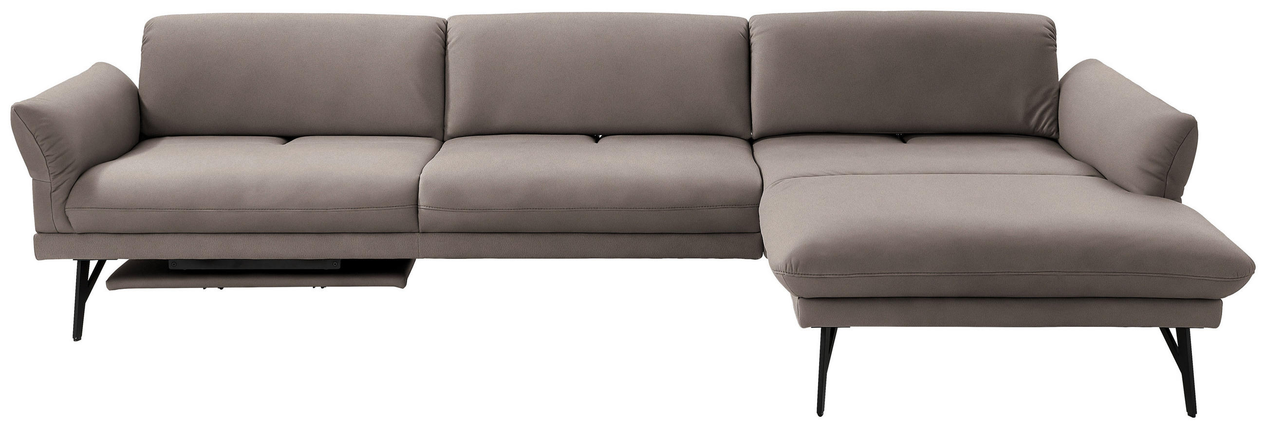 ECKSOFA in Echtleder Fango  308/173 cm  - Fango/Anthrazit, Design, Leder/Metall (308/173cm) - Joop!