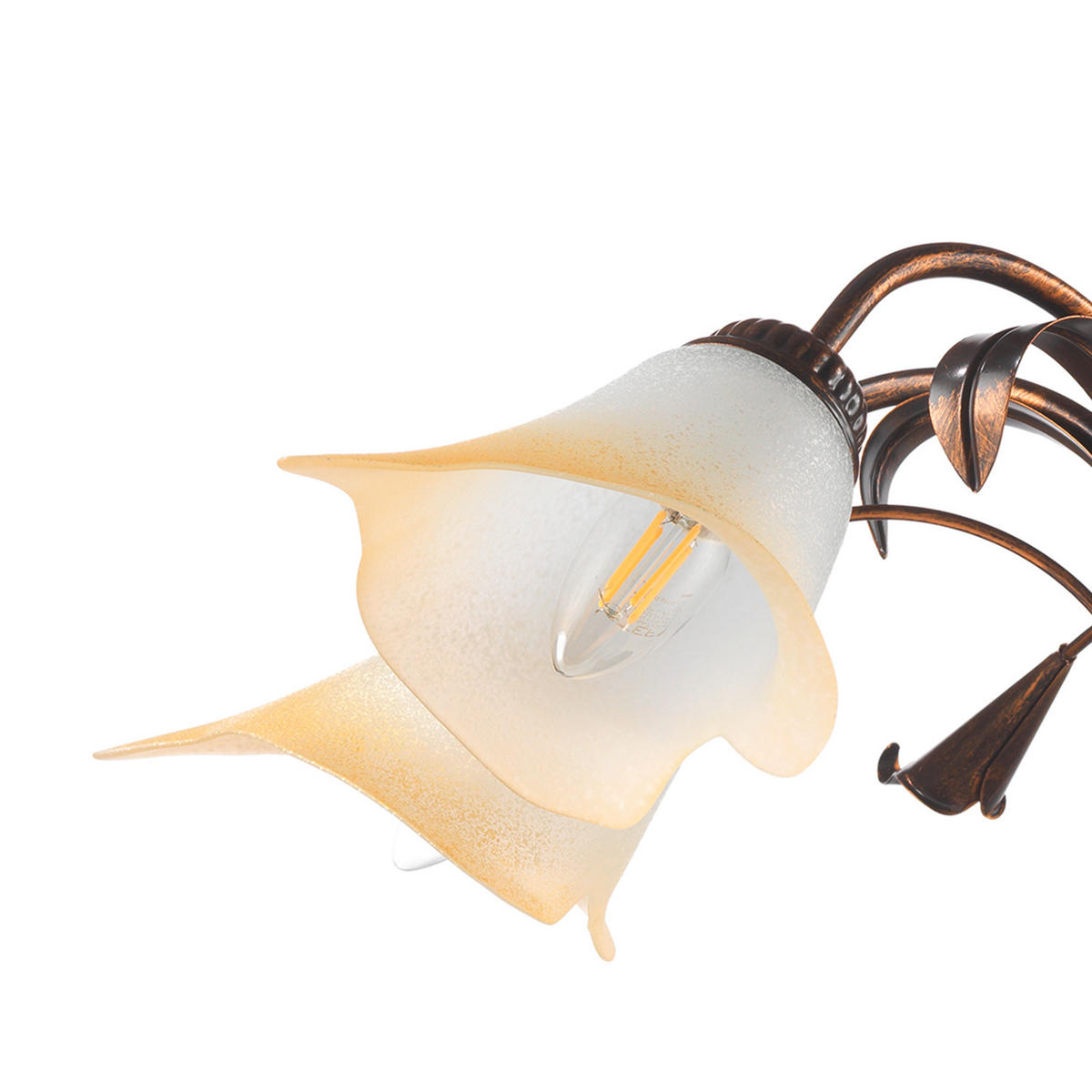 KRONLEUCHTER 70/100 cm   - Bronzefarben, Natur, Glas/Metall (70/100cm)