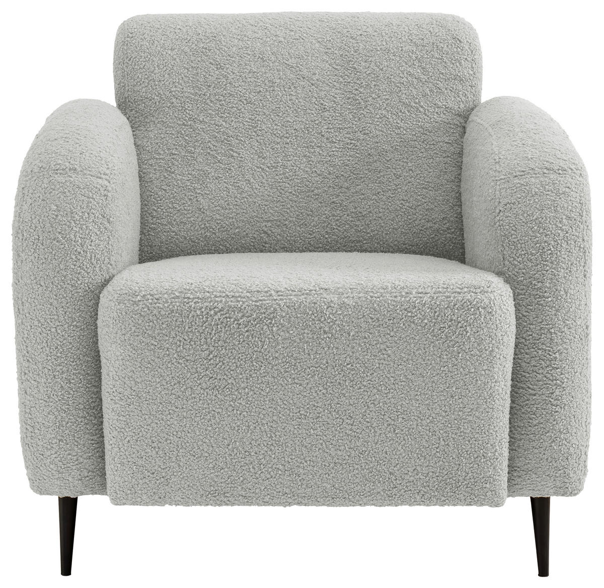 SESSEL Teddystoff Hellgrau    - Hellgrau/Schwarz, MODERN, Textil/Metall (85/76/90cm) - Livetastic