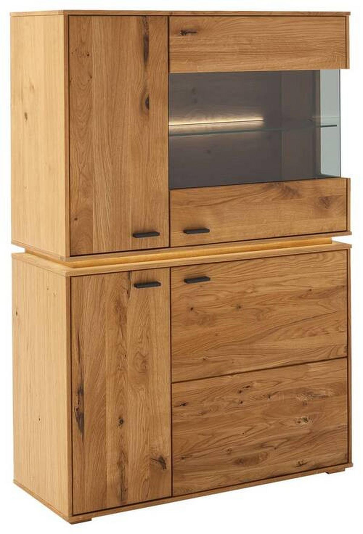 HIGHBOARD  in 93/137/38 cm  - Wildeiche/Anthrazit, Natur, Glas/Holz (93/137/38cm) - MID.YOU