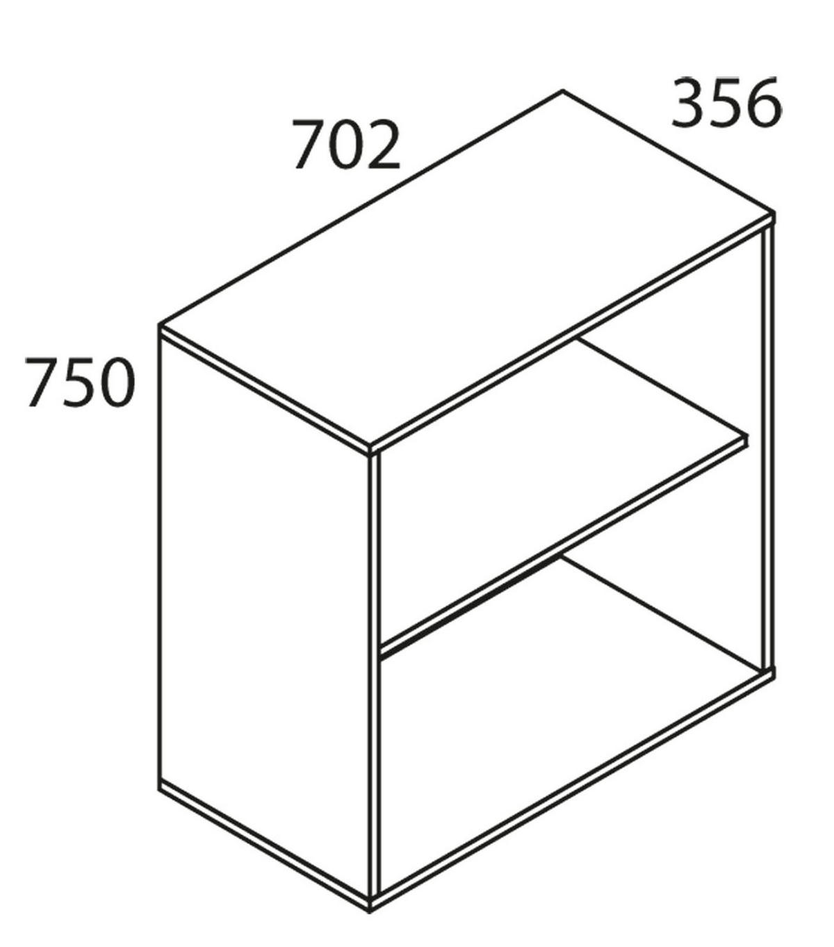 commode 70/74/40 cm  in Buchefarben  - Silberfarben/Buchefarben, Basics, Holzwerkstoff/Kunststoff (70/74/40cm) - MID.YOU
