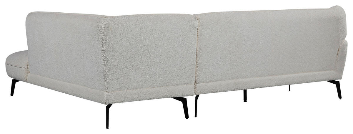 ECKSOFA Creme Bouclé  - Creme/Schwarz, MODERN, Textil/Metall (200/175cm) - MID.YOU