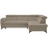 ECKSOFA in Teddystoff Braun  - Schwarz/Braun, Design, Textil/Metall (260/203cm) - Stylife