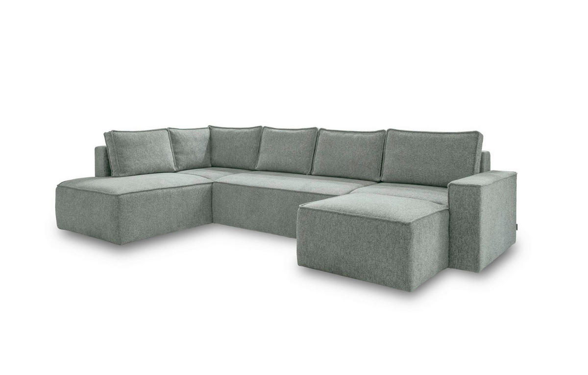 SJEDEĆA GARNITURA tekstil  zelena   - bijela/siva, Design, tekstil/plastika (194/322/156cm) - MID.YOU