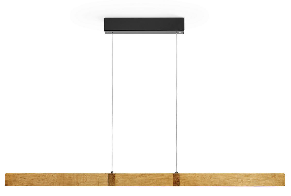 LED-HÄNGELEUCHTE 130/4/55-150 cm  - Silberfarben/Braun, Natur, Holz/Kunststoff (130/4/55-150cm) - Herzblut