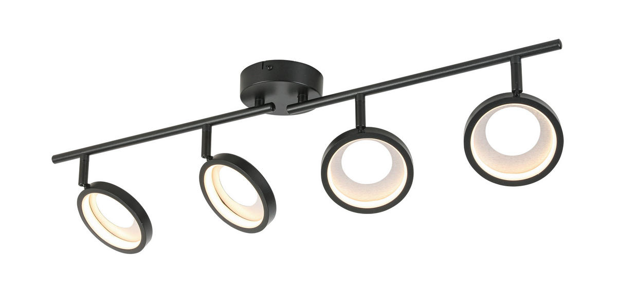 LED-STRAHLER Granada 83/12/19 cm   - Schwarz/Alufarben, Basics, Kunststoff/Metall (83/12/19cm) - Novel