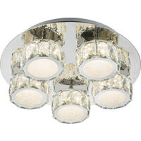 LED-TAKLAMPA 40 W 40 cm  - kromfärg, Romantik / Lanthus, metall/glas (40cm)