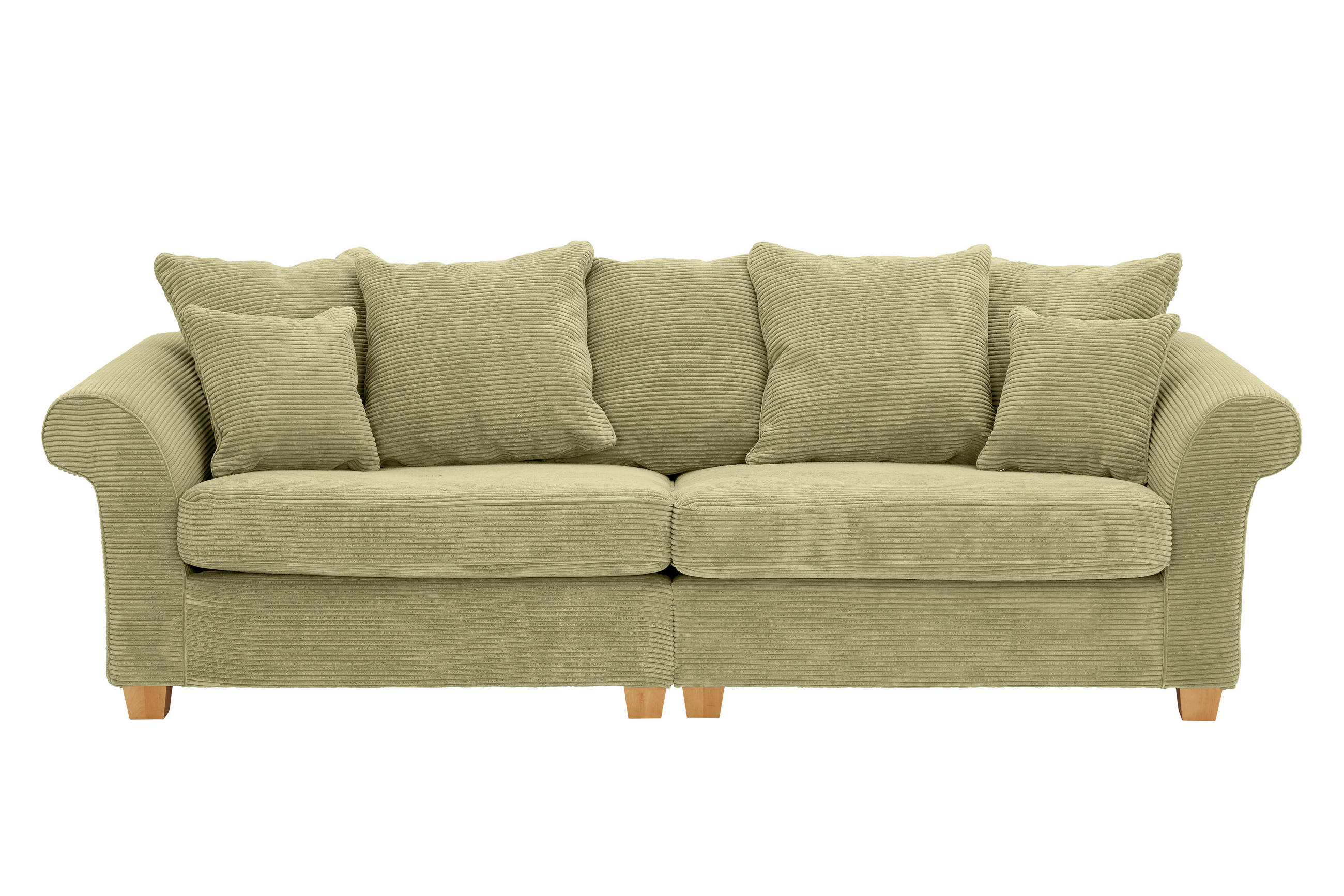 BIG SOFFA i manchester ljusgrön  - ljusgrön/ekfärgad, Lifestyle, trä/textil (264/70/111cm) - Livetastic