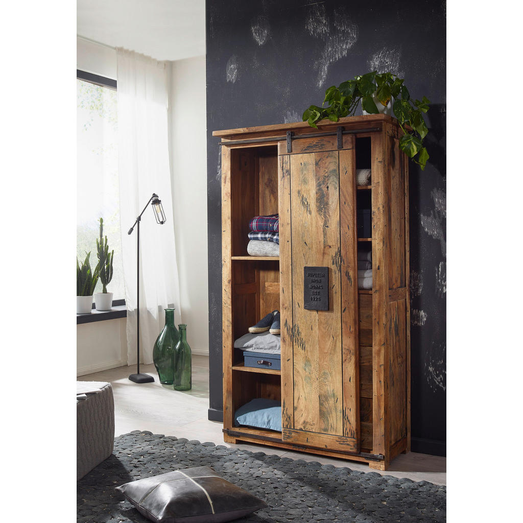 Thumbnail - Livetastic Highboard, Natur, Metall, Mangoholz, massiv, 1 Fächer, 3 Schubladen, 100x175x45 cm, Typenauswahl, Holzmöbel, ...