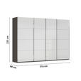 SCHWEBETÜRENSCHRANK 316/235/68 cm 4-türig Graphitfarben, Weiß  - Chromfarben/Graphitfarben, Design, Glas/Holzwerkstoff (316/235/68cm) - Novel